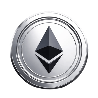 Elemento grafico sospeso che raffigura la coin Ethereum (ETH)